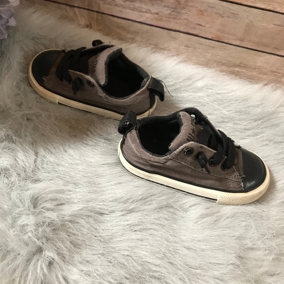Converse Street No Tie Gray Black Low Shoes Boy 6 - Picture 4 of 8